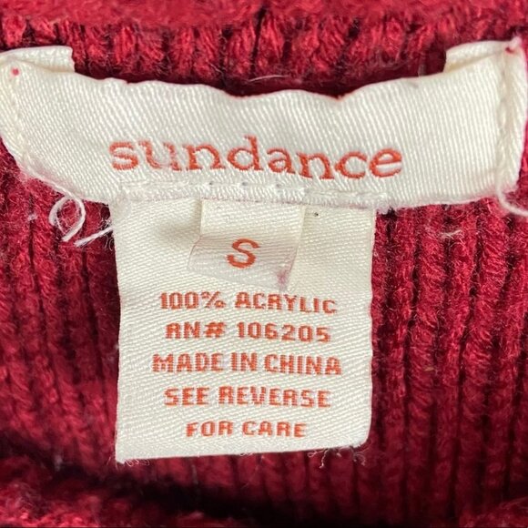 Sundance Catalogue Red Cowl Neck Sweater Short Sleeve Knit Size Small Button Top - Picture 2 of 8